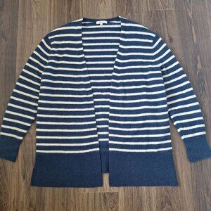 💙 Madewell Soft Merino Wool Striped Open Cardigan Size M/L Fall Preppy Academia